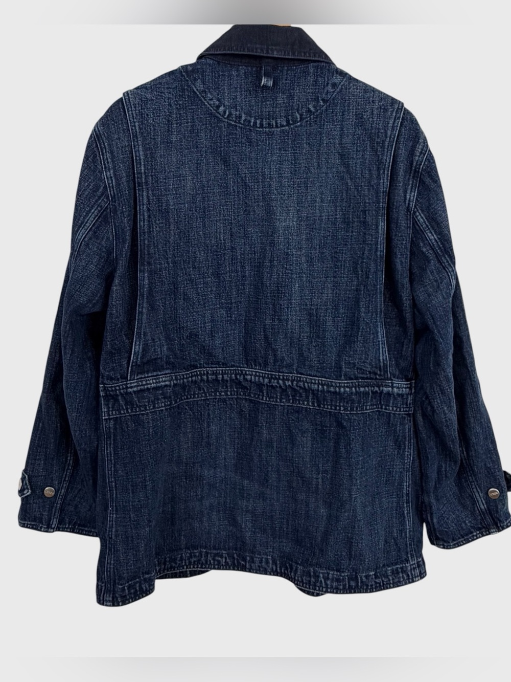J Crew NWT Dark Blue Denim Barn Jacket with Oversized Pockets Size Large - Picture 3 of 12